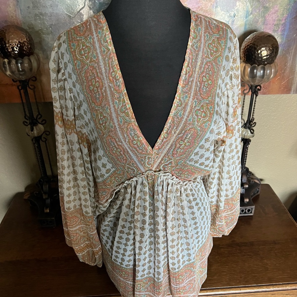 Semi-sheer Boho Blouse